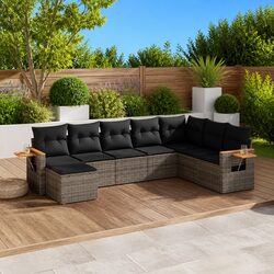 Detailed Specifications of 8-Piece Grey Garden Sofa Set