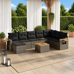 Specifications of 9-Piece Garden Sofa Set in Grey