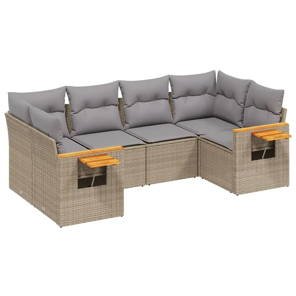 6 Piece Beige Garden Sofa Set