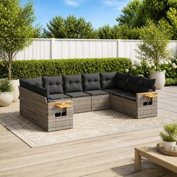 9-Piece Garden Sofa Set with Removable Cushion Covers