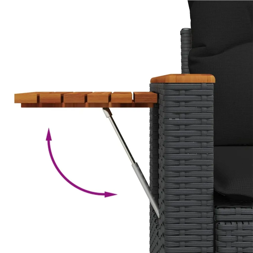 Garden Sofa Set Outdoor Patio Furniture 9 Piece Black Poly Rattan