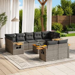 Specifications of 10-Piece Garden Sofa Set Grey Poly Rattan