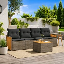 5-Piece Modular Outdoor Sofa Set with Cushions
