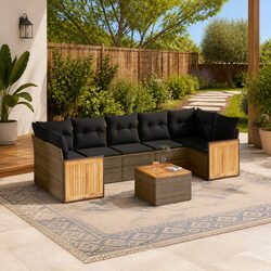 8-Piece Modular Garden Sofa Set Dimensions and Specs