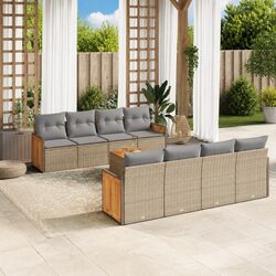 Specifications of 9 Piece Garden Sofa Set in Beige Rattan