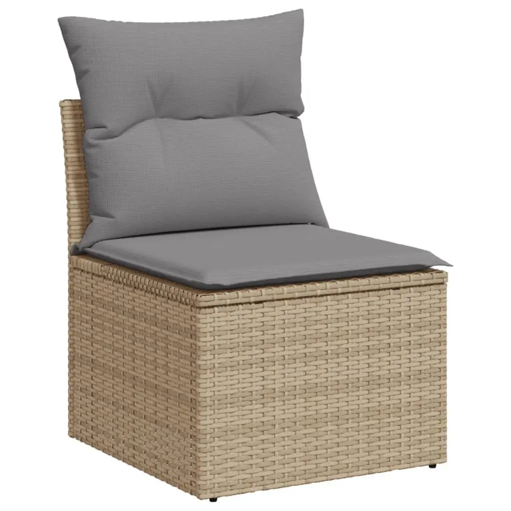 Garden Sofa Set Outdoor Furniture 9 Piece Beige Rattan Cushions Patio Seating