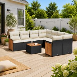 Detailed Specifications for 9 Piece Garden Sofa Set