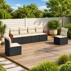 Specifications for a 6-Piece Modular Garden Sofa Set in Black
