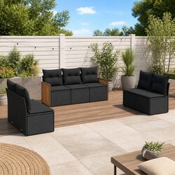 Specifications of 7 Piece Modular Garden Sofa Set in Black