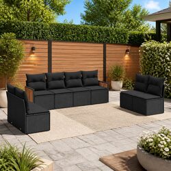 Specifications of the 8-Piece Black Garden Sofa Set