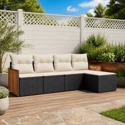 Specifications of 5 Piece Garden Sofa Set in Black