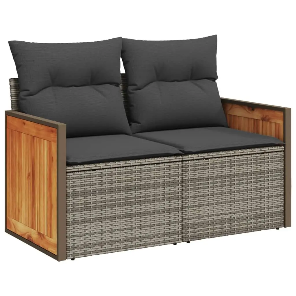 5 Piece Garden Sofa Set with Grey Cushions