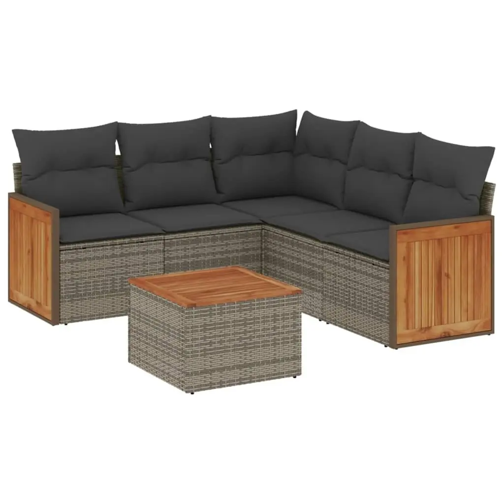 Garden Sofa Set Outdoor Furniture Modular 6 Piece Grey