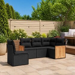 Specifications of 5-Piece Modular Black Garden Sofa Set
