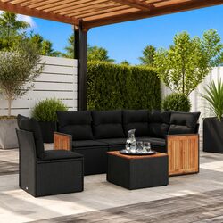 Garden Sofa Set 6-Piece Outdoor Furniture with Cushions