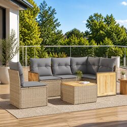 Specifications of 6 Piece Beige Outdoor Sofa Set