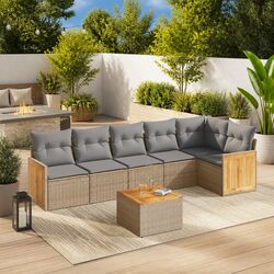 7 Piece Garden Sofa Set: Dimensions and Materials Inside