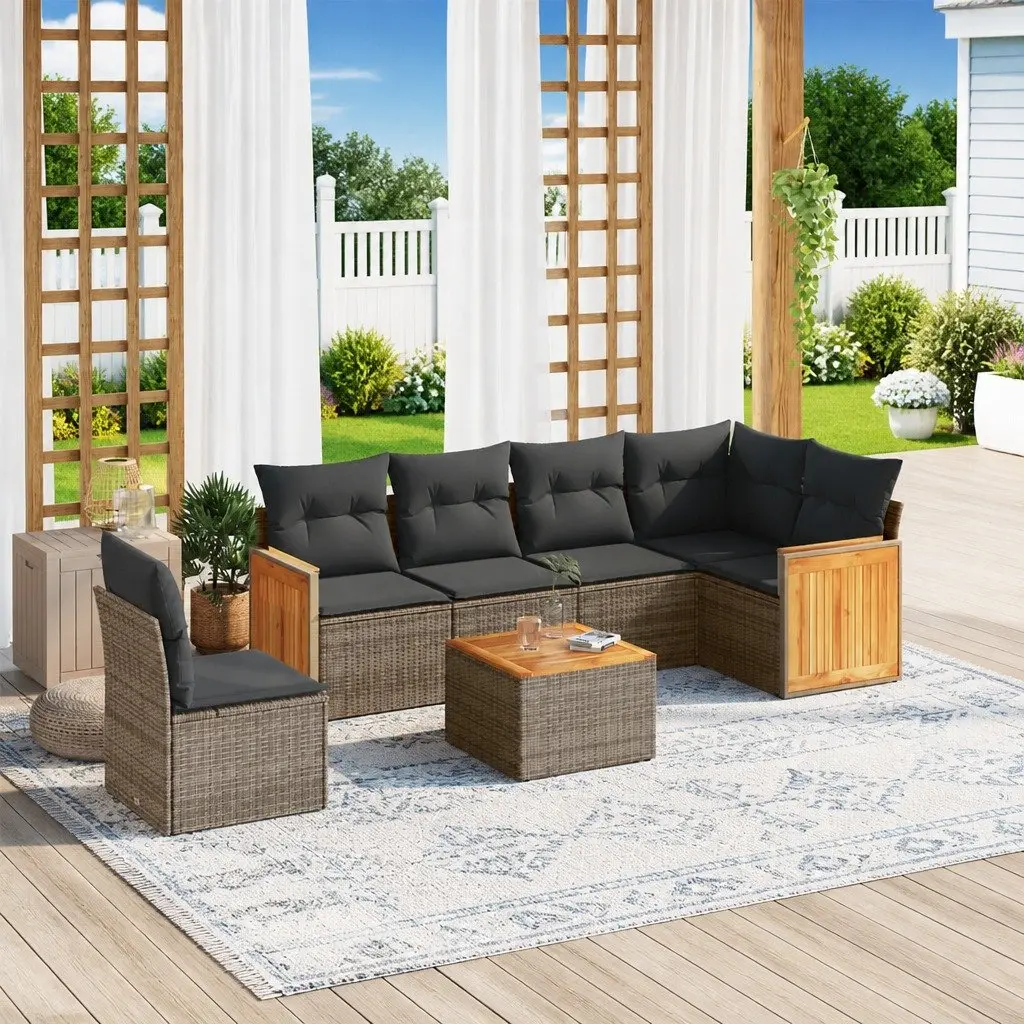 7 Piece Modular Garden Sofa Set with Removable Covers