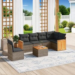 7 Piece Garden Sofa Set Outdoor Furniture Patio Lounge with Cushions Grey