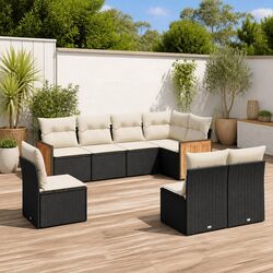 Specifications of 8 Piece Black Outdoor Garden Sofa Set