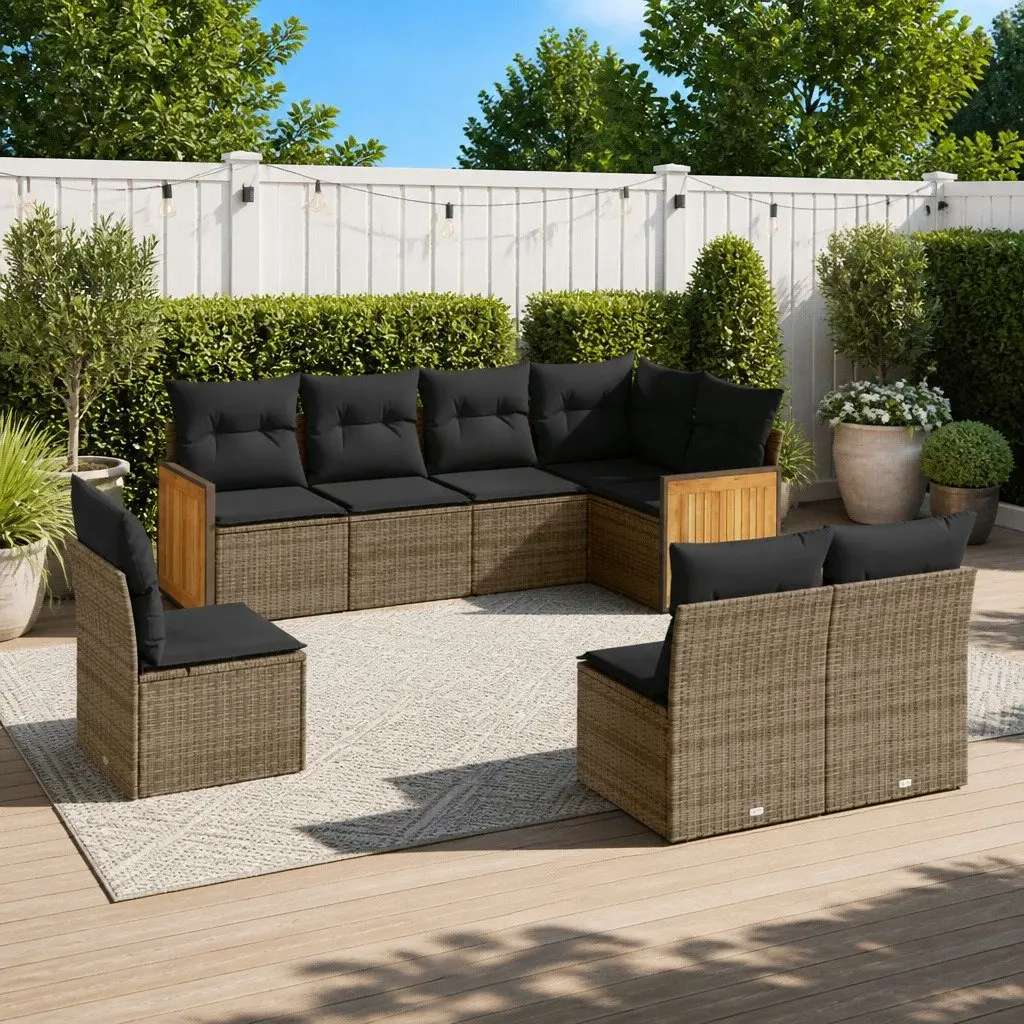 8-Piece Outdoor Grey Sofa Set