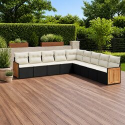 Specifications of 9 Piece Black Garden Sofa Set