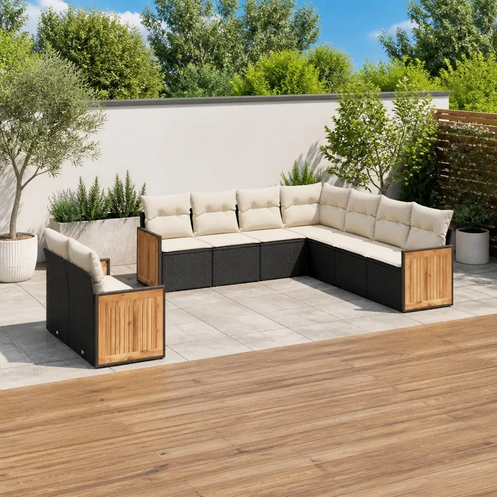 Garden Sofa Set Outdoor Furniture 9 Piece Patio Lounge Seating with Cushions