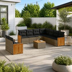 Garden Sofa Set Specifications: 10-Piece Modular Design