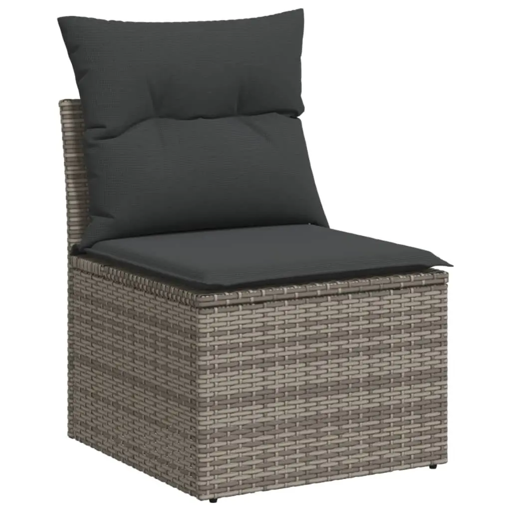 Garden Sofa Set 10 Piece Outdoor Furniture Grey Poly Rattan Modular Patio