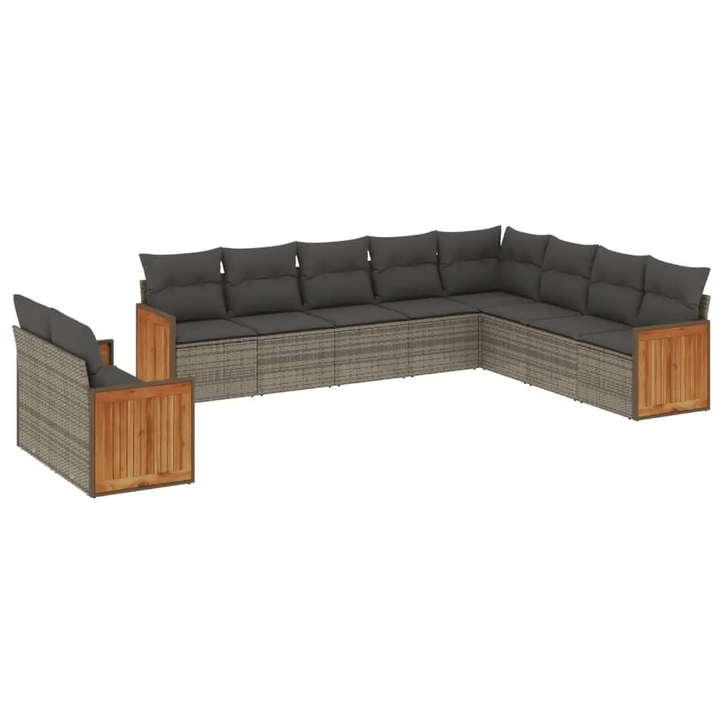 10-Piece Grey Garden Sofa Set