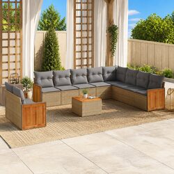 Specifications of 11-Piece Patio Sofa Set - Beige Rattan