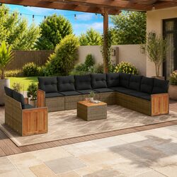 Specifications of 11-Piece Grey Rattan Outdoor Sofa Set