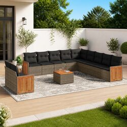 Detailed 12 Piece Garden Sofa Set with Removable Covers