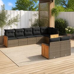 Detailed Specifications for 8-Piece Grey Outdoor Sofa Set