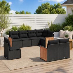 Specifications for 8 Piece Black Outdoor Sofa Set