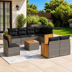Specifications of 9 Piece Grey Garden Sofa Set