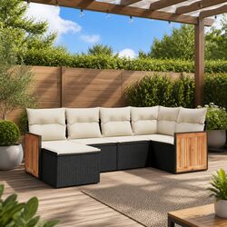 Specifications of 6-Piece Black Modular Outdoor Sofa Set