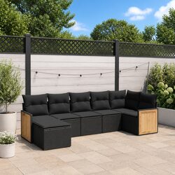 7 Piece Modular Outdoor Sofa Set with Cushions