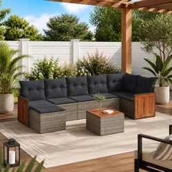 Detailed Specs: 8 Piece Outdoor Garden Sofa Set