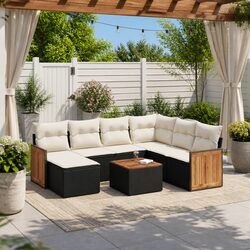 Specifications of 8 Piece Black Rattan Garden Sofa Set