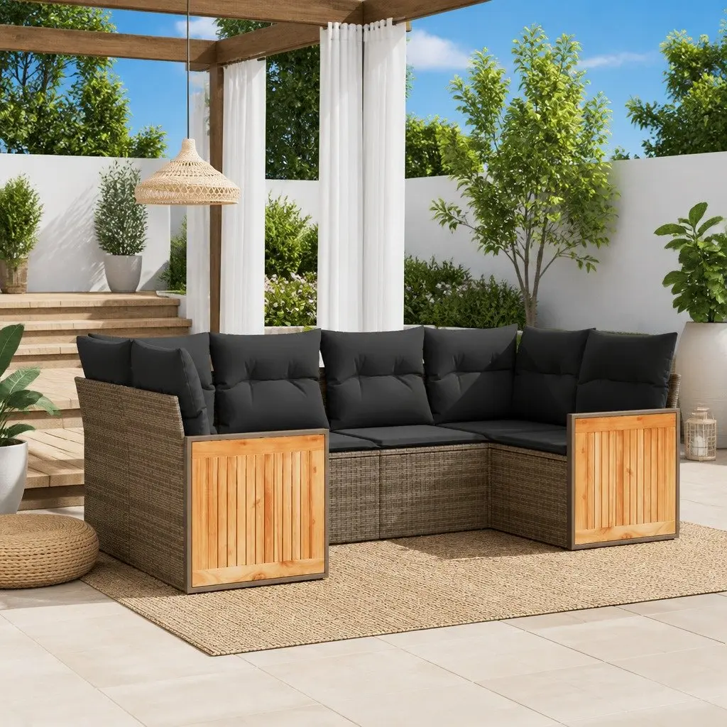 Garden Sofa Set Outdoor Furniture Patio Seating Grey 6 Piece