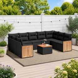 Detailed Specs of 10 Piece Outdoor Garden Sofa Set with Cushions