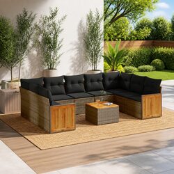 Factual Overview of 10-Piece Grey Outdoor Sofa Set
