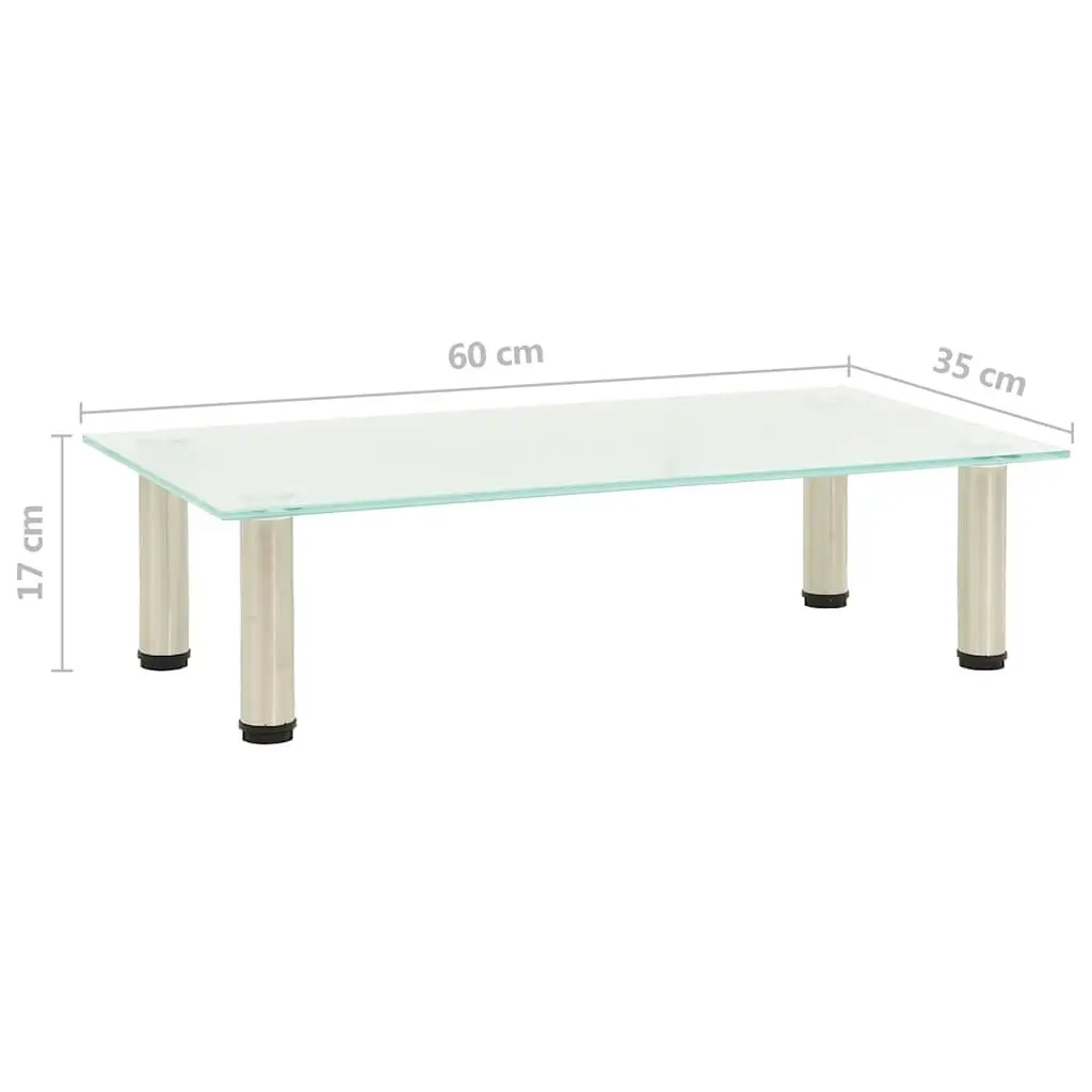 Tempered Glass TV Stand Living Room Bedroom Media Console Table 60 x 35 x 17 cm