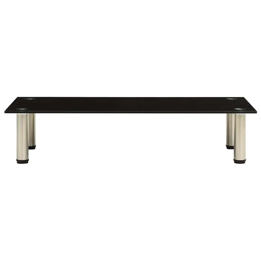 TV Stand for Living Room Bedroom Black Tempered Glass 80 x 35 x 17 cm