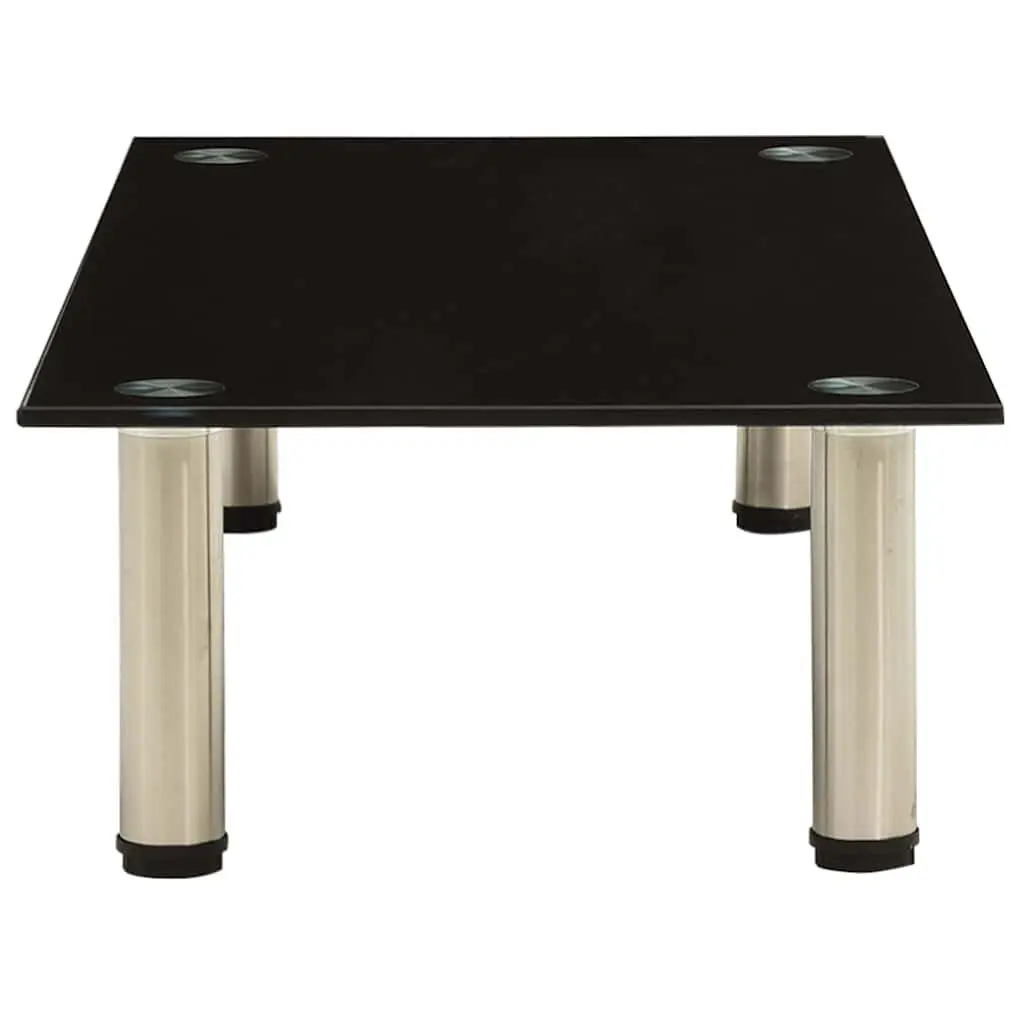 TV Stand for Living Room Bedroom Black Tempered Glass 80 x 35 x 17 cm