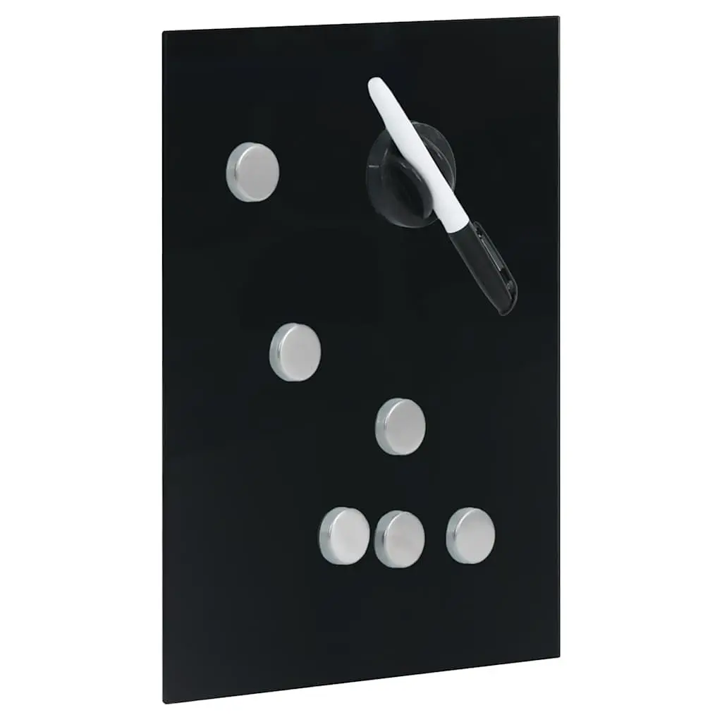 Key Box with Magnetic Board for Living Room Study Entryway Black 30x20x4 cm Wall Mounted Cabinet 12 Hooks