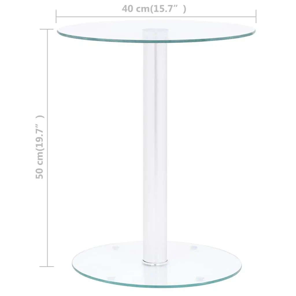 Coffee Table Transparent Tempered Glass Modern Living Room Accent Side Table