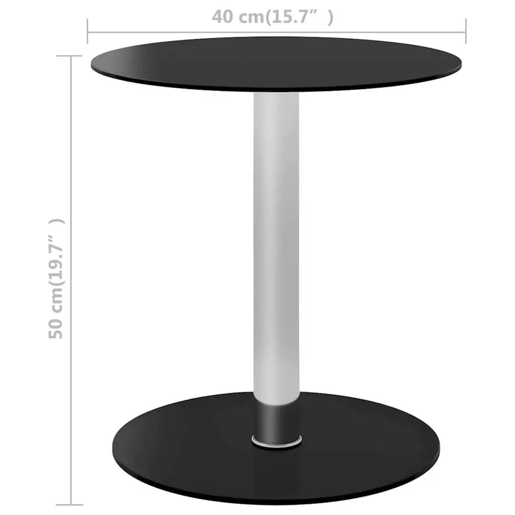 Coffee Table Black Modern Glass Top 40cm Accent Tempered Design Living Room