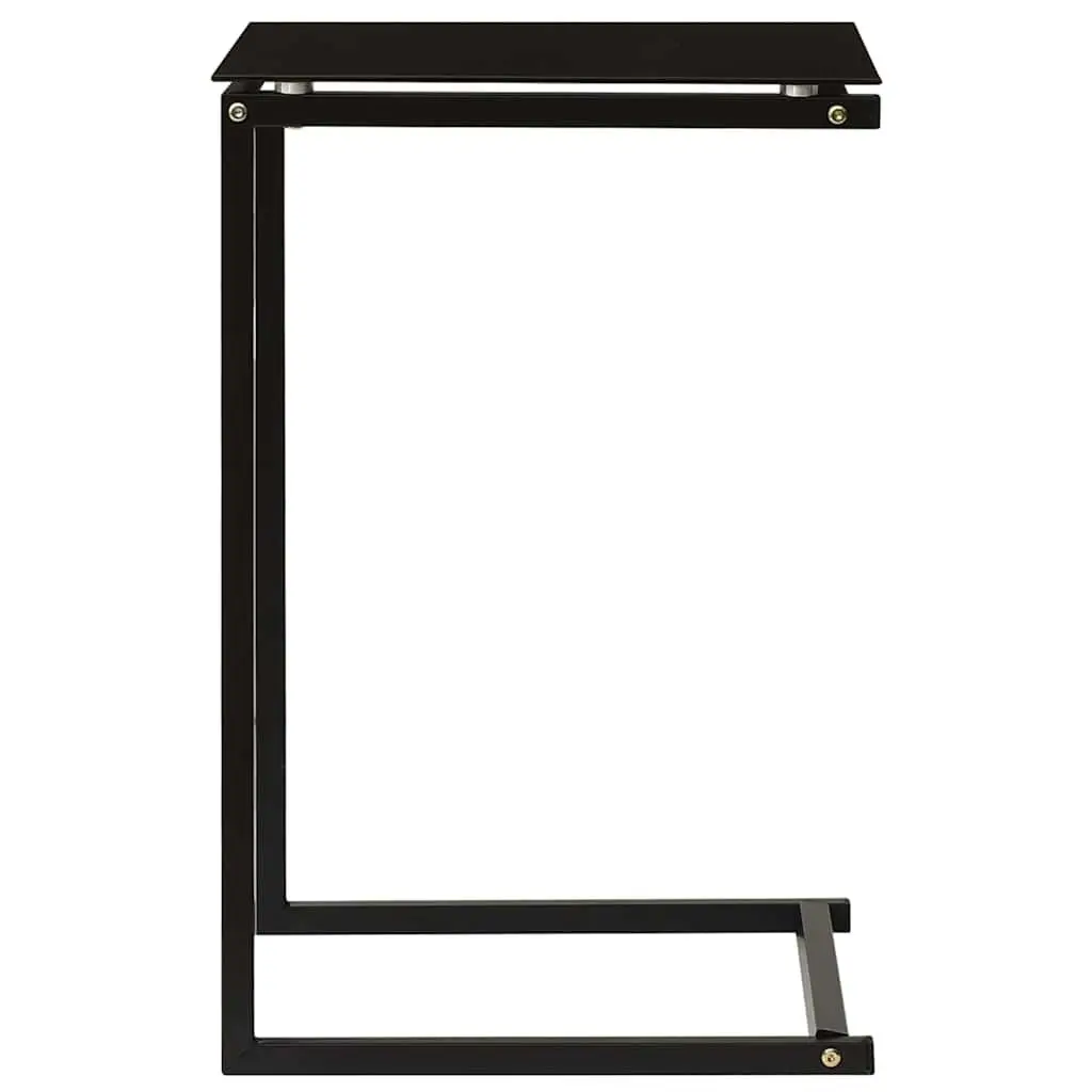 Side Table Black Tempered Glass Modern Accent End Table Living Room Furniture